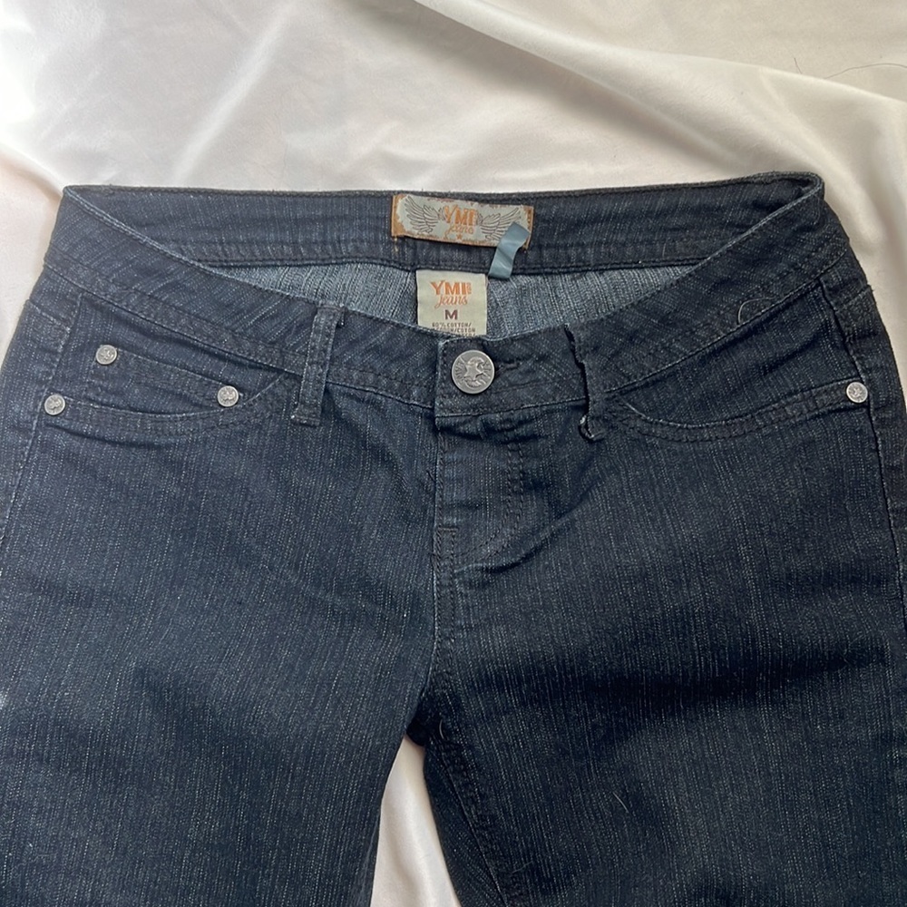 YMI jeans black thin denim straight leg jeans M